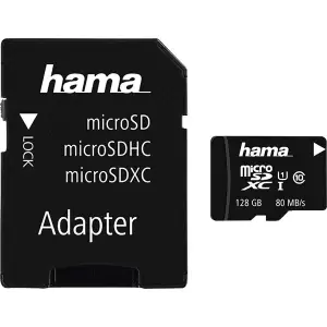 Card de memorie HAMA microSDXC 128GB + adaptor, clasa 10 UHS-I, 80MBs - 
