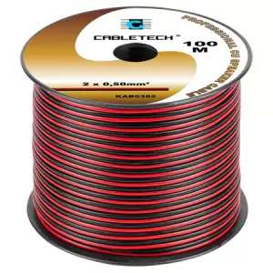 Cablu Difuzor Cupru 2x0.50mm Rosu/negru 100m - 
