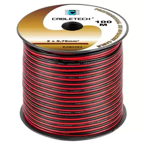 Cablu Difuzor Cupru 2x0.75mm Rosu/negru 100m - 