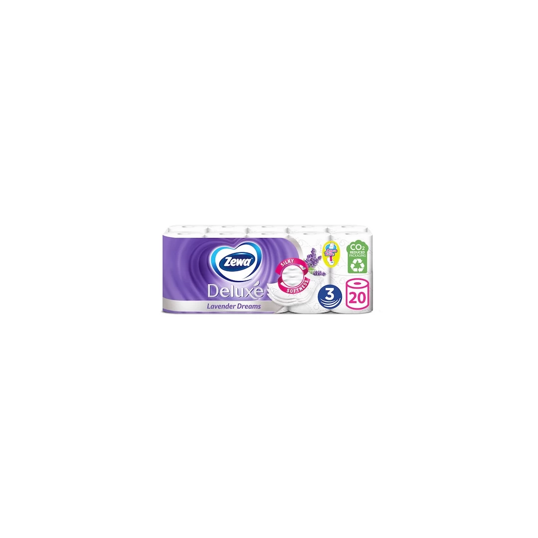 Hartie igienica Zewa Deluxe Lavender Dreams, 3 straturi, 20 role - Avem pentru tine hartie igienica parfumata. Produse de calitate la preturi avantajoase.