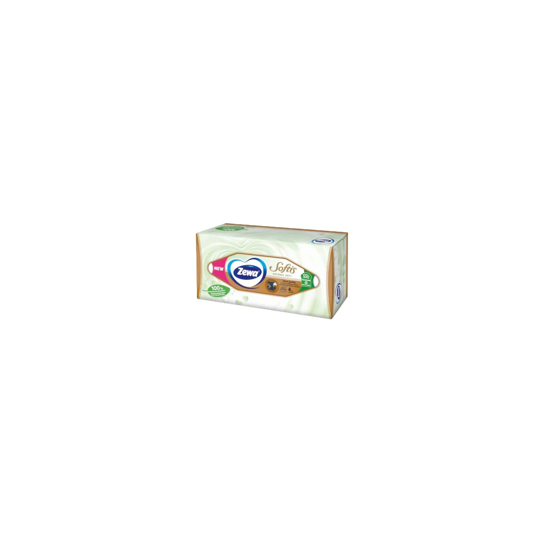 Servetele faciale Zewa Softis Natural Soft, 4 straturi, 80 bucati - 