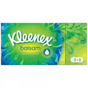 Batiste igienice uscate Kleenex Balsam, 8 pachete cu 9 batiste - 