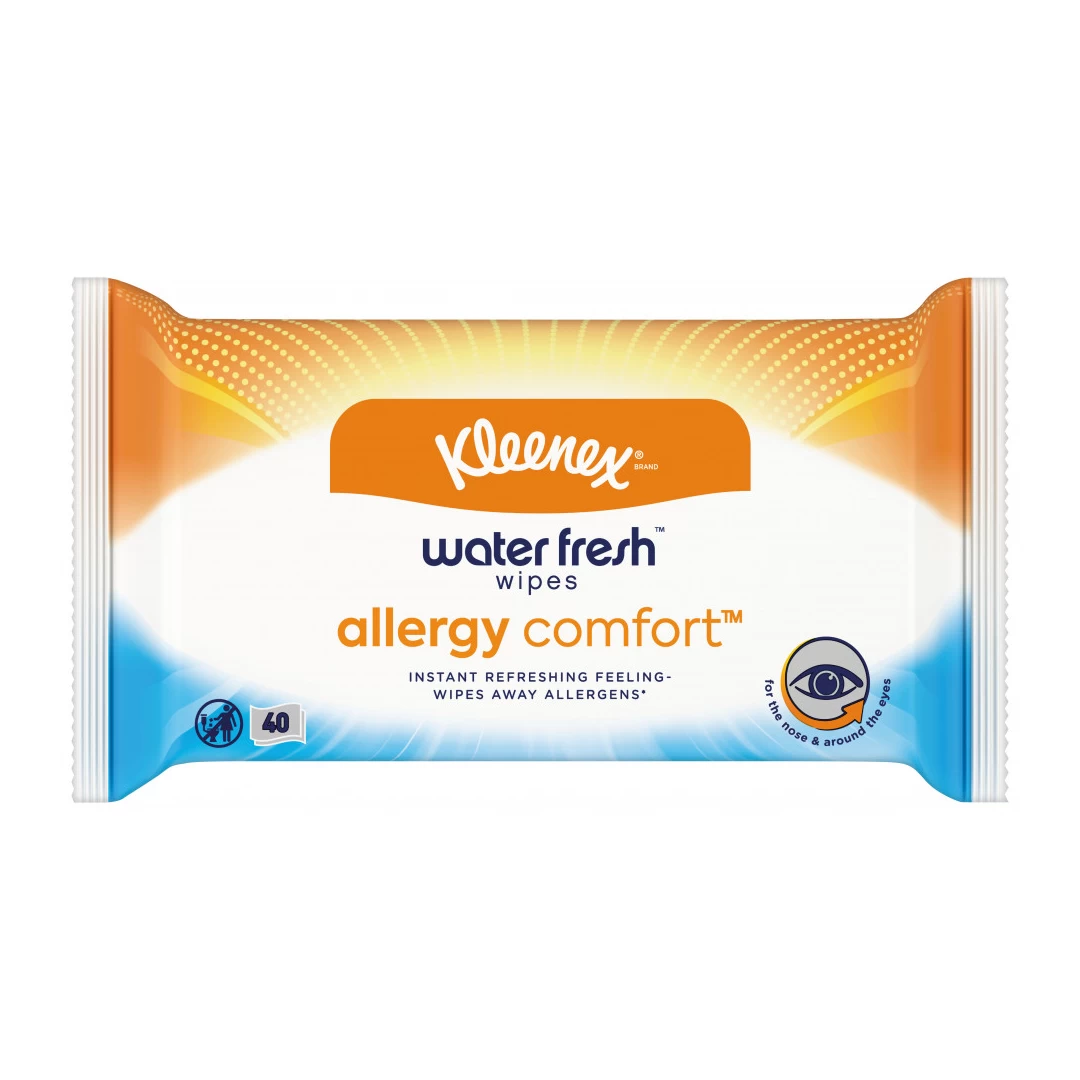 Servetele umede Kleenex Water Fresh Allergy Comfort, 40 buc - 