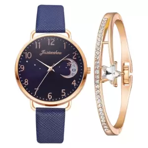 Set cadou cu ceas de dama Fulaida albastru XR4379 si bratara eleganta - Set cadou cu ceas de dama Fulaida albastru XR4379 si bratara eleganta