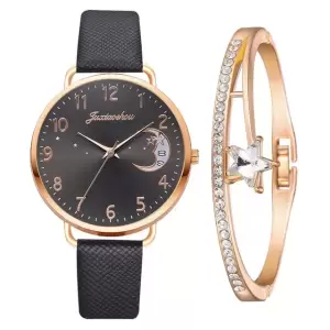 Set cadou cu ceas de dama Fulaida negru XR4379 si bratara eleganta - Set cadou cu ceas de dama Fulaida negru XR4379 si bratara eleganta