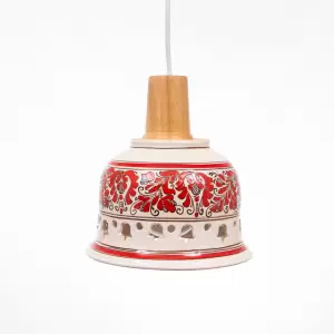Pendul Deco Republic "Radacini - Laleaua décor rosu" ceramica autentica de Corund - 