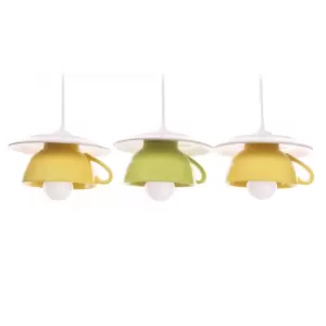 Lustra "Afternoon tea" triple crazy light mix, yellow-green-yellow - 
