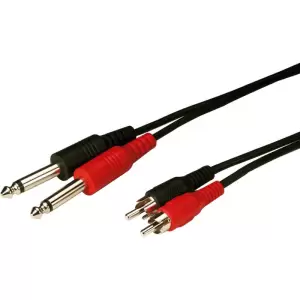 Cablu audio 2xjack tata 6,3 mono - 2xrca tata mono Monacor - 