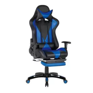 Scaun gaming US90 Suzuka, negru si albastru, 69.5x61x125-134.5 cm - Avem pentru tine scaun de gaming ergonomic pentru perioadele lungi de jocuri, rezistent si din materiale de inalta calitate.
