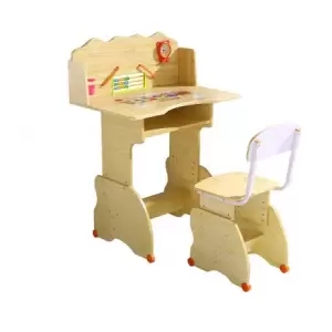 Set birou copii, natur, 75x48x102-105 cm - 