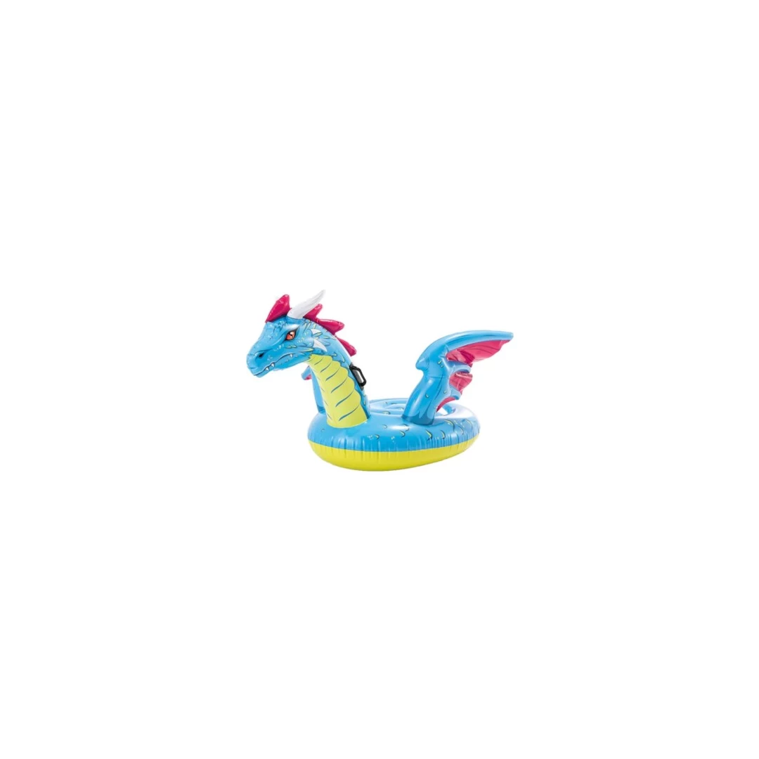 Saltea gonflabila pentru copii, in forma de dragon, Intex Ride-on, 201 x191 cm - 