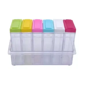 Set de 6 recipiente transparente pentru condimente, multicolor, Gonga® Multicolor - 