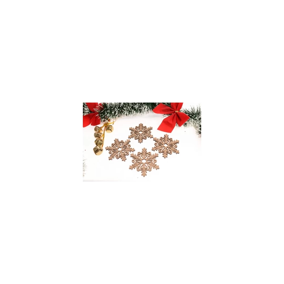 Set ornamente din mdf pentru craciun - fulgi - c047 - 