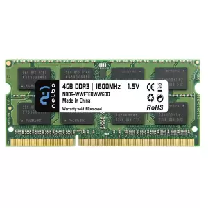Memorie RAM 4 GB sodimm ddr3, 1600 Mhz, Nelbo original, pentru laptop - Avem pentru tine memorii RAM simple si cu RGB pentru calculator cu performante mari, foarte utile in gaming si aplicatii solicitante.