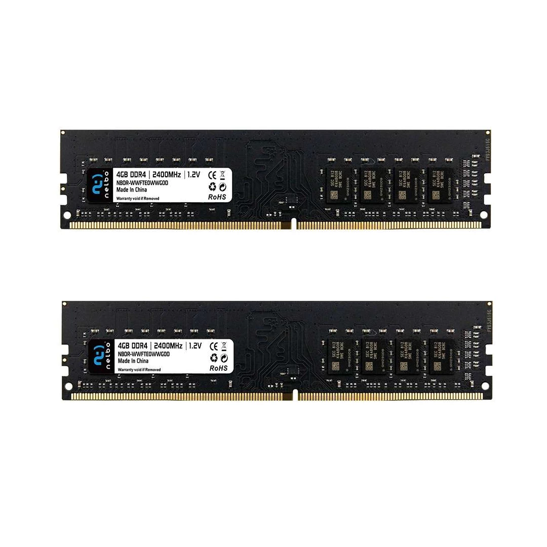 Kit Memorii RAM 8 GB , set 2x4 GB , ddr4, 2400 Mhz, Nelbo, pentru calculator, black - Avem pentru tine memorii RAM simple si cu RGB pentru calculator cu performante mari, foarte utile in gaming si aplicatii solicitante.