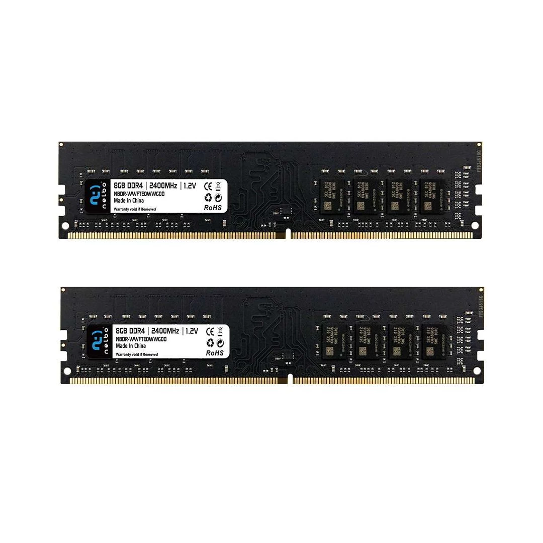 Kit Memorii RAM 16 GB , set 2x8 GB , ddr4, 2400 Mhz, Nelbo, pentru calculator, black - Avem pentru tine memorii RAM simple si cu RGB pentru calculator cu performante mari, foarte utile in gaming si aplicatii solicitante.