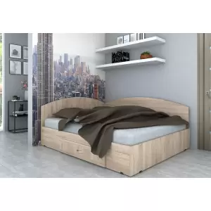 PAT COLT 120 SONOMA - Alege din oferta noastra mobilier pat pe colt L125xA204xi32cm, culoare sonoma. Avem super oferte la mobila dormitor, nu rata
