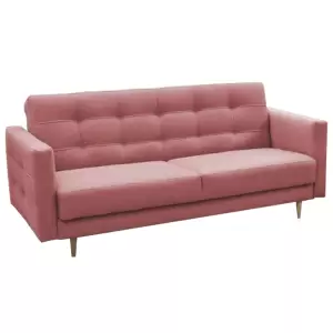 Canapea tapitata cu 3-locuri, material textil roz invechit, AMEDIA - Acum la dispozitia dumneavoastra Canapea tapitata cu 3-locuri, material textil roz invechit, AMEDIA. Nu ratati!