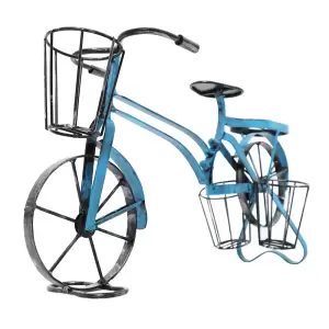 Ghiveci RETRO in forma de bicicleta, negru   albastru, ALBO - 