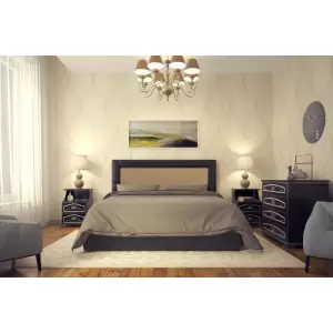 PAT MIJLOC TAPITAT CHARM 6 - Iti prezentam pat mijloc tapitat din lemn 160x200, culoare bej. Pentru mai multe oferte si detalii cu mobilier dormitor, click aici.