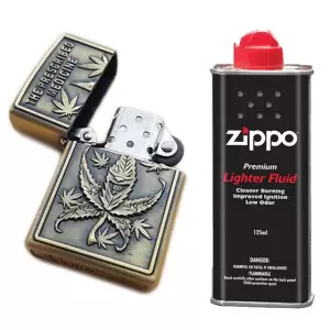Bricheta tip zippo, 3D relief, metalica, the prescribed weed, lichid zippo 125 ml - 