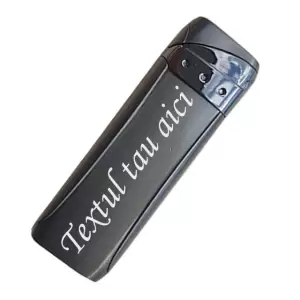 Bricheta metal antivant negru gravata cu textul tau - 