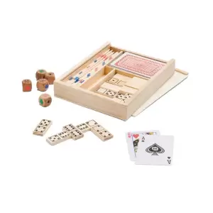 Set 4 in 1 joc de familie, domino, mikado, carti joc, zaruri, Dalimag, 190 x 138 x 31 mm - 