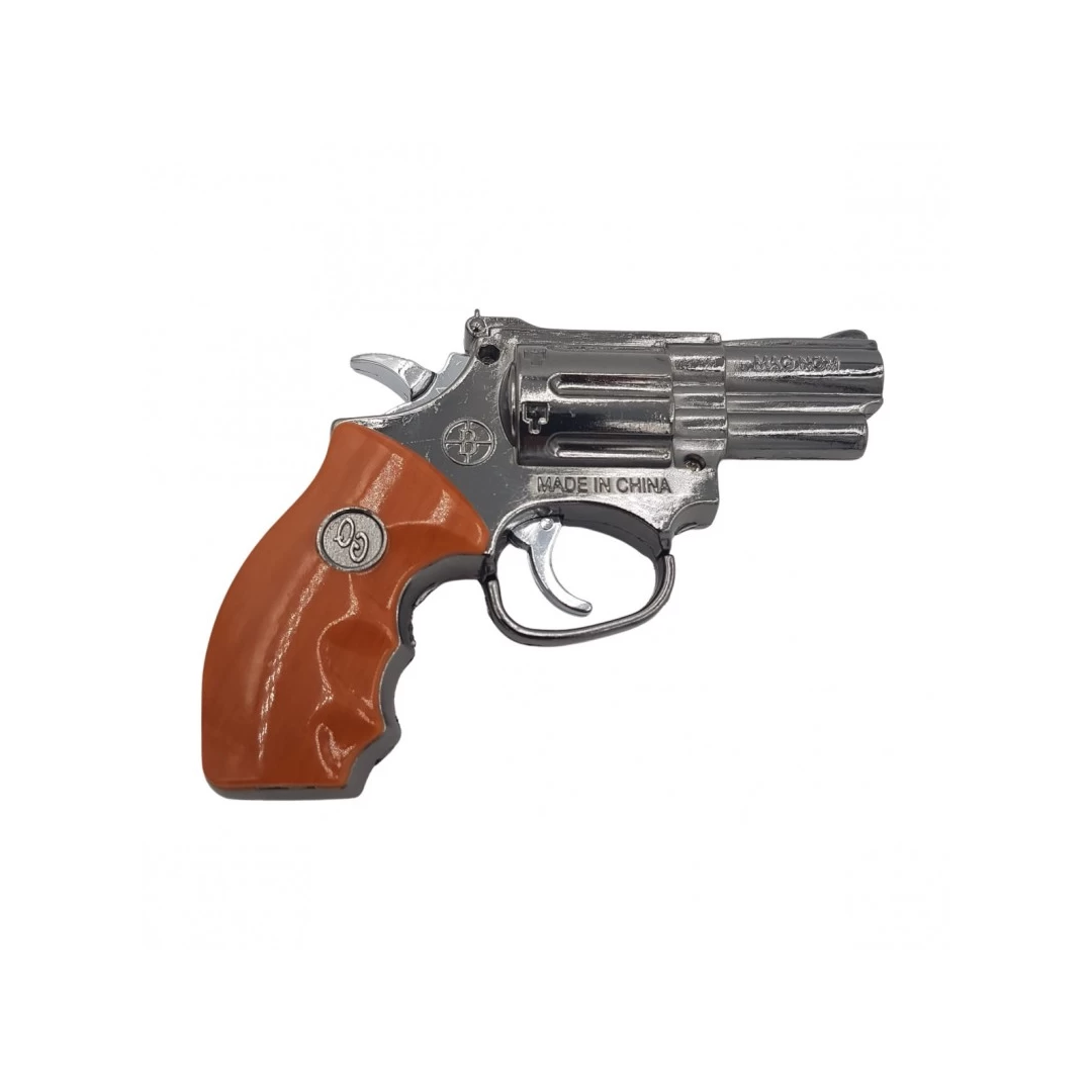 Bricheta antivant lanterna pistol metal, 13 cm, imitatie lemn - 