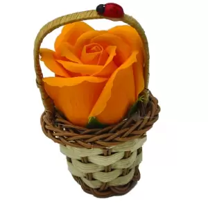 Aranjament floral cos decorativ floare, mic, portocaliu deschis - 