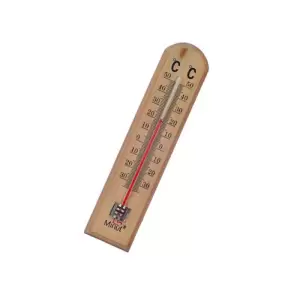 Termometru decorativ, model simplu, 50 grade C, 120 grade F, 19 x 4 cm, galben - 