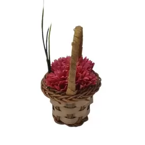 Cosulet, aranjament floral trandafiri "Cosulet cu flori", flori de sapun, model garoafa, m2, 30x17x15 cm - 