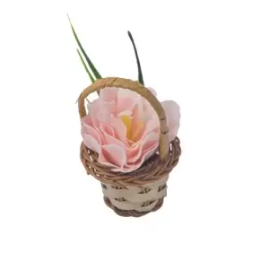 Cosulet, aranjament floral trandafiri "Cosulet cu flori", flori de sapun, model m4, 30x17x15 cm - 
