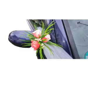 Aranjament floral, oglinzi masini, rosu, 30 x 30 cm, trandafiri - 