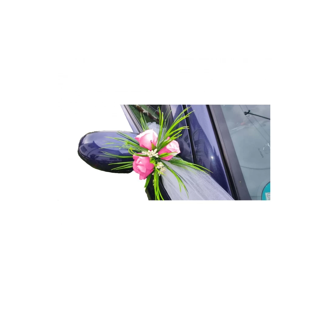 Aranjament floral, oglinzi masini, roz, 30 x 30 cm, trandafiri - 