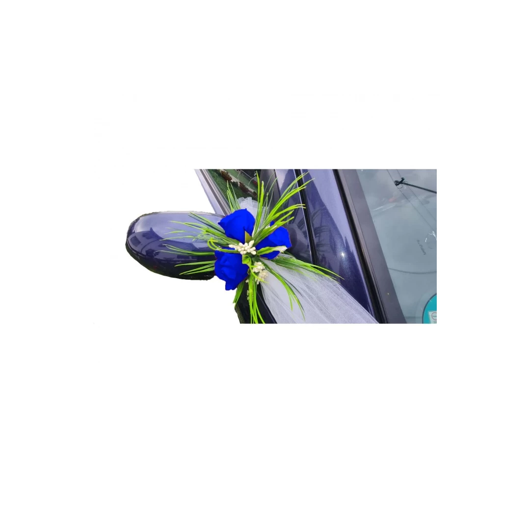 Aranjament floral, oglinzi masini, albastru, 30 x 30 cm, trandafiri - 