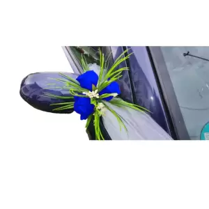 Aranjament floral, oglinzi masini, albastru, 30 x 30 cm, trandafiri - 