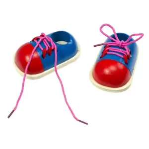 Jucarie, set pantofi, multicolor, model simplu, invatat legat sireturi, 20 x 16 cm - 