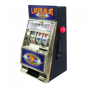Pusculita Haioasa tip Mini Slot Machine Cazino Joc de Noroc cu Monede, BAR, 777 - 