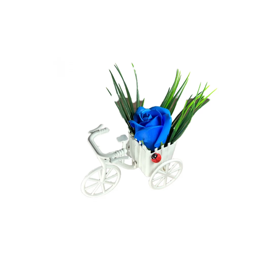 Aranjament Floral, Bicicleta, Trandafir Albastru, Parfumat, Buburuza - 