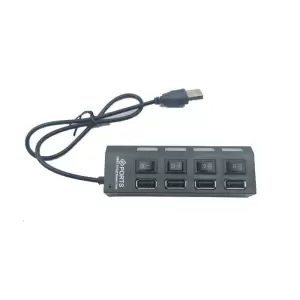 Hub USB cu 4 Porturi, 10 cm, Negru - 