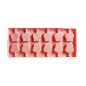 Forma silicon 12 cavitati, Hipopotam, Acadele din ciocolata sau Acadele din zahar, Roz, 26 cm, 245COF - 