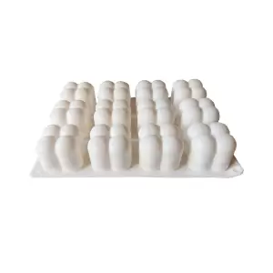 Forma silicon 12 cavitati, Piese lego, pentru prajituri turnate, Alb, 21 cm, 249COF - 