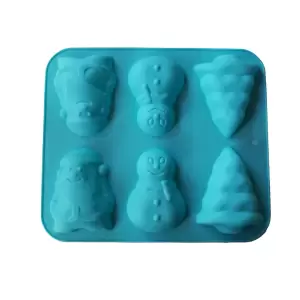 Forma silicon 6 cavitati, Turta dulce, Prajituri, Briose, Albastru, 29 cm, 273COF - 