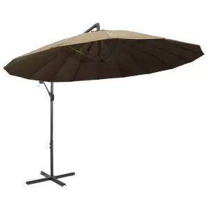Umbrelă de soare suspendată, gri taupe, 3 m, stâlp de aluminiu - Această umbrelă de soare suspendată este alegerea perfectă pentru a crea umbră și pentru a vă proteja de razele UV dăunătoare ale soarelui. Fabricată...