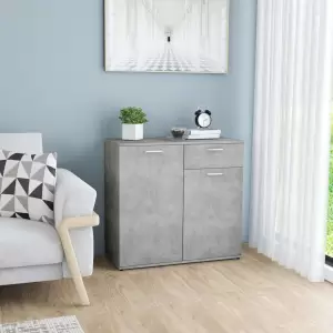 Servantă, gri beton, 80 x 36 x 75 cm, PAL - Această servantă cu design minimalist va aduce un plus practic și decorativ pentru casa dvs. Servanta cu 2 uși și 1 sertar asigură un spațiu de depozi...