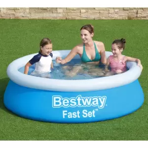 Bestway Piscina gonflabilă Fast Set, albastru, 183x51 cm, rotundă - Distrați-vă de minune în curtea dvs. împreună cu familia și prietenii, în această piscină gonflabilă Fast Set de la Bestway!  Piscina elegantă are per...
