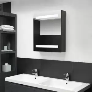 Dulap de baie cu oglindă și LED, antracit, 50x14x60 cm - Introduceți un element cu un aspect plăcut în baia dvs. cu acest dulap cu oglindă de toaletă și LED! Dulapul de perete cu oglindă și LED adaugă o notă...