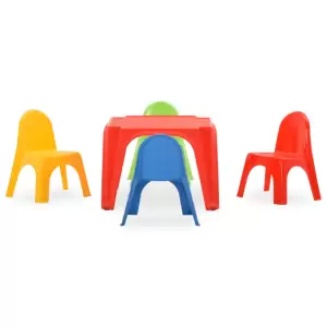 Set pentru copii cu masă și scaun, PP - Acest set colorat de masă și scaune pentru copii creează un loc excelent pentru copiii dvs. Oferiți-le propriul spațiu unde să se joace, să creeze, să...