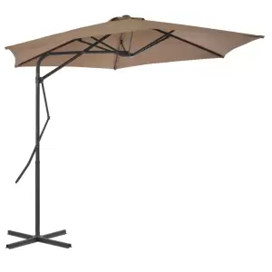 Umbrelă de soare de exterior, stâlp din oțel, gri taupe, 300 cm - Această umbrelă de soare elegantă este perfectă pentru a crea umbră și pentru a vă proteja de razele UV dăunătoare ale soarelui. Fabricat din polieste...