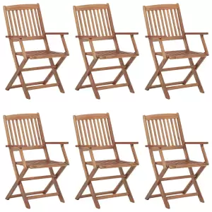 Scaune grădină pliabile, cu perne, 6 buc., lemn masiv de acacia - Aceste scaune pliante din lemn masiv de acacia, cu perne, oferă un loc perfect pentru a vă relaxa și a vă bucura de soare, în grădină sau pe terasă. A...